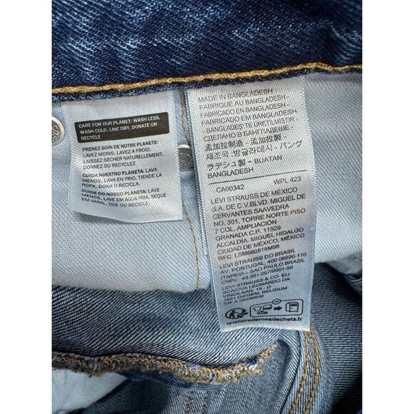 Levis 505 Jeans Men’s 36x32 Blue Regular Straight Leg Denim Medium Wash - Picture 4 of 9